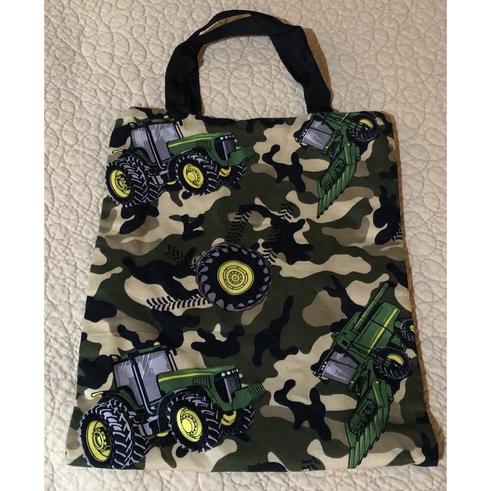Tractor Handmade Lined Bag Tote Tablet Book Toy Farm Bag Birthday Baby Gift